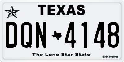 TX license plate DQN4148