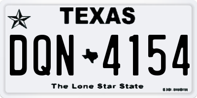 TX license plate DQN4154