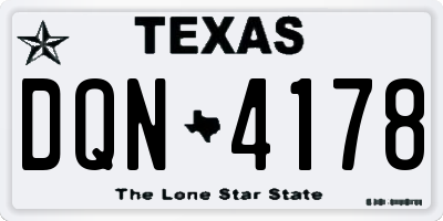 TX license plate DQN4178