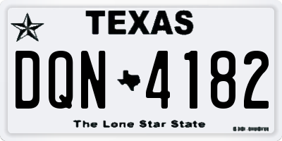 TX license plate DQN4182