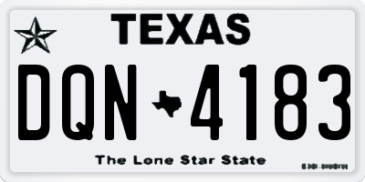 TX license plate DQN4183