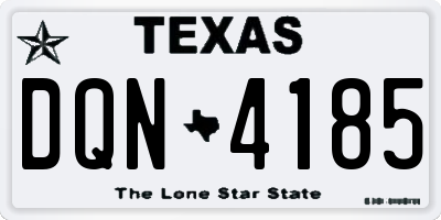 TX license plate DQN4185