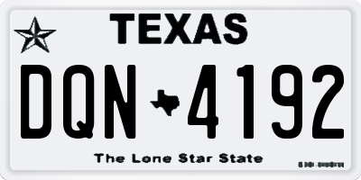 TX license plate DQN4192