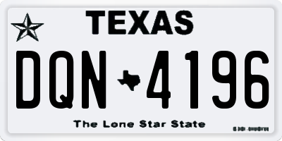 TX license plate DQN4196