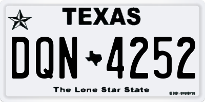 TX license plate DQN4252