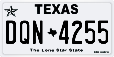 TX license plate DQN4255