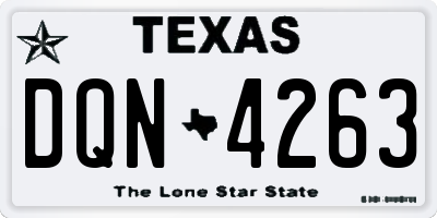 TX license plate DQN4263