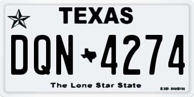 TX license plate DQN4274