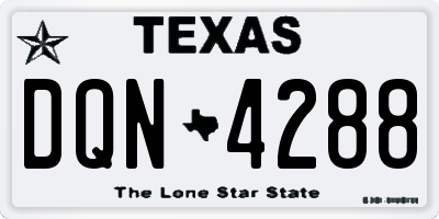 TX license plate DQN4288