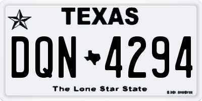 TX license plate DQN4294