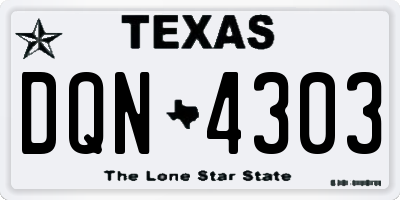 TX license plate DQN4303