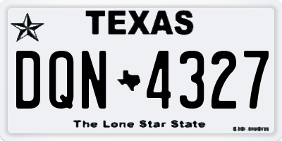 TX license plate DQN4327