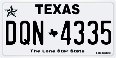 TX license plate DQN4335