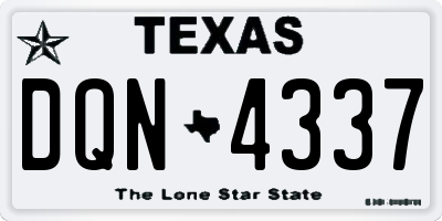 TX license plate DQN4337