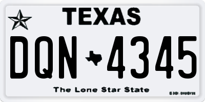 TX license plate DQN4345