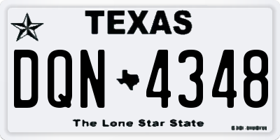 TX license plate DQN4348