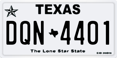 TX license plate DQN4401
