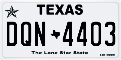 TX license plate DQN4403