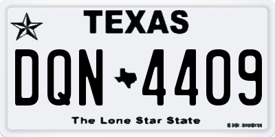 TX license plate DQN4409