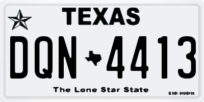TX license plate DQN4413