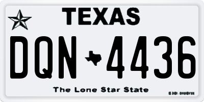 TX license plate DQN4436