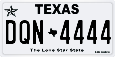 TX license plate DQN4444
