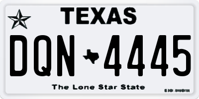 TX license plate DQN4445