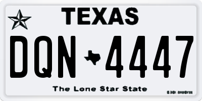 TX license plate DQN4447