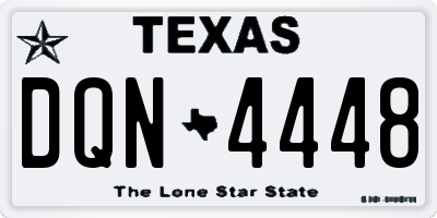 TX license plate DQN4448