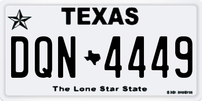 TX license plate DQN4449