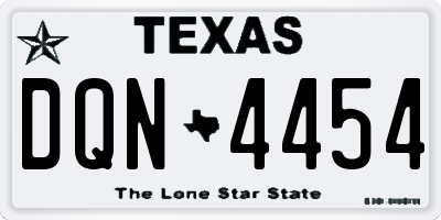 TX license plate DQN4454