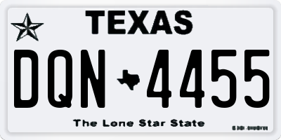 TX license plate DQN4455