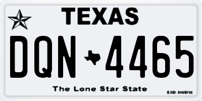 TX license plate DQN4465