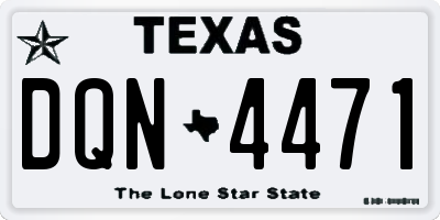 TX license plate DQN4471