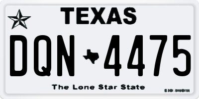 TX license plate DQN4475