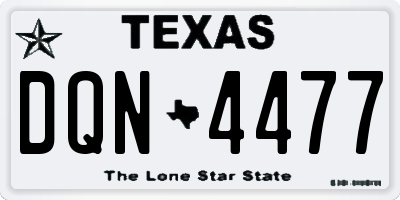 TX license plate DQN4477