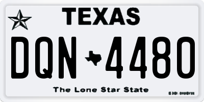 TX license plate DQN4480
