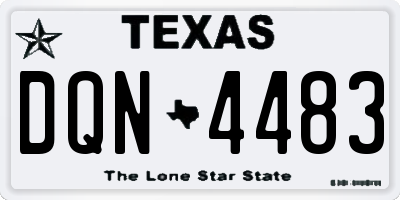 TX license plate DQN4483