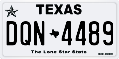 TX license plate DQN4489