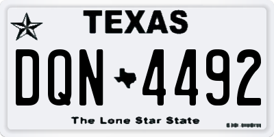 TX license plate DQN4492