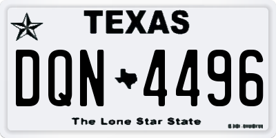 TX license plate DQN4496