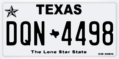 TX license plate DQN4498