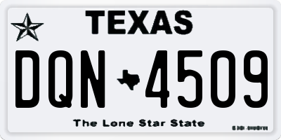 TX license plate DQN4509