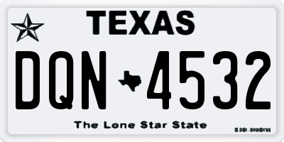 TX license plate DQN4532