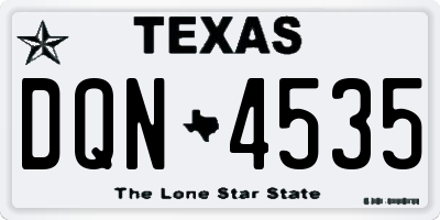 TX license plate DQN4535