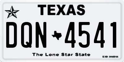TX license plate DQN4541