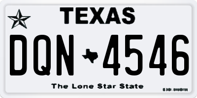 TX license plate DQN4546