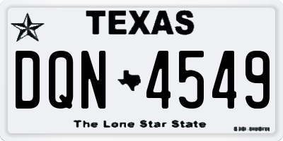 TX license plate DQN4549