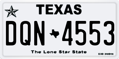 TX license plate DQN4553