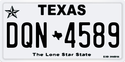 TX license plate DQN4589
